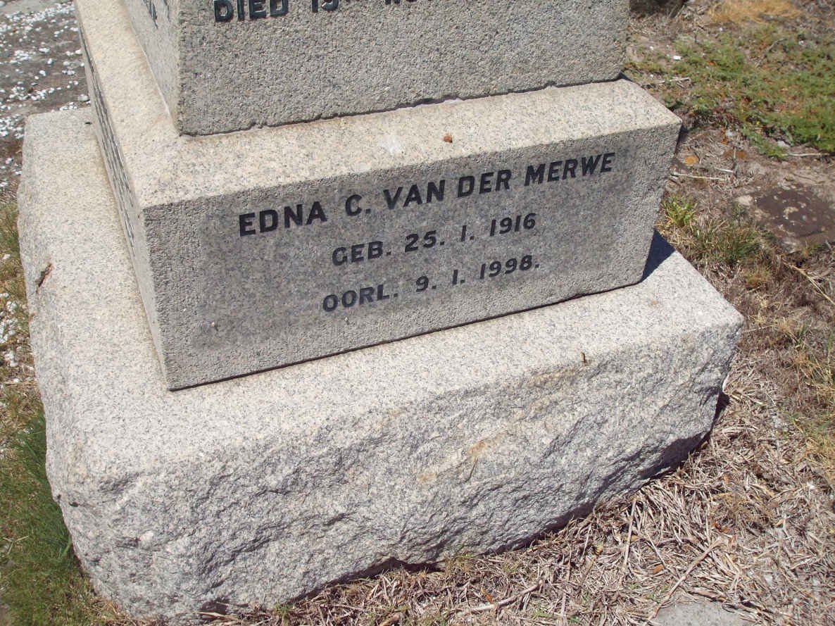 MERWE Edna C., van der 1916-1998