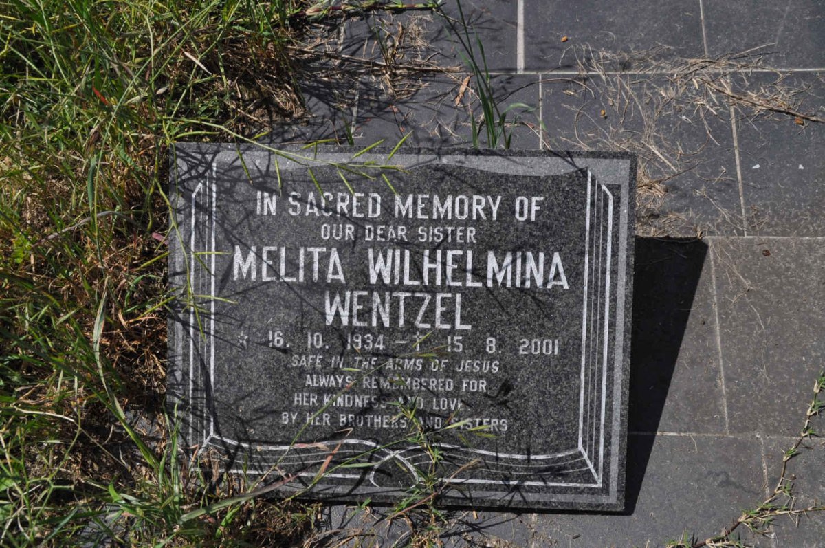 WENTZEL Melita Wilhelmina 1934-2001