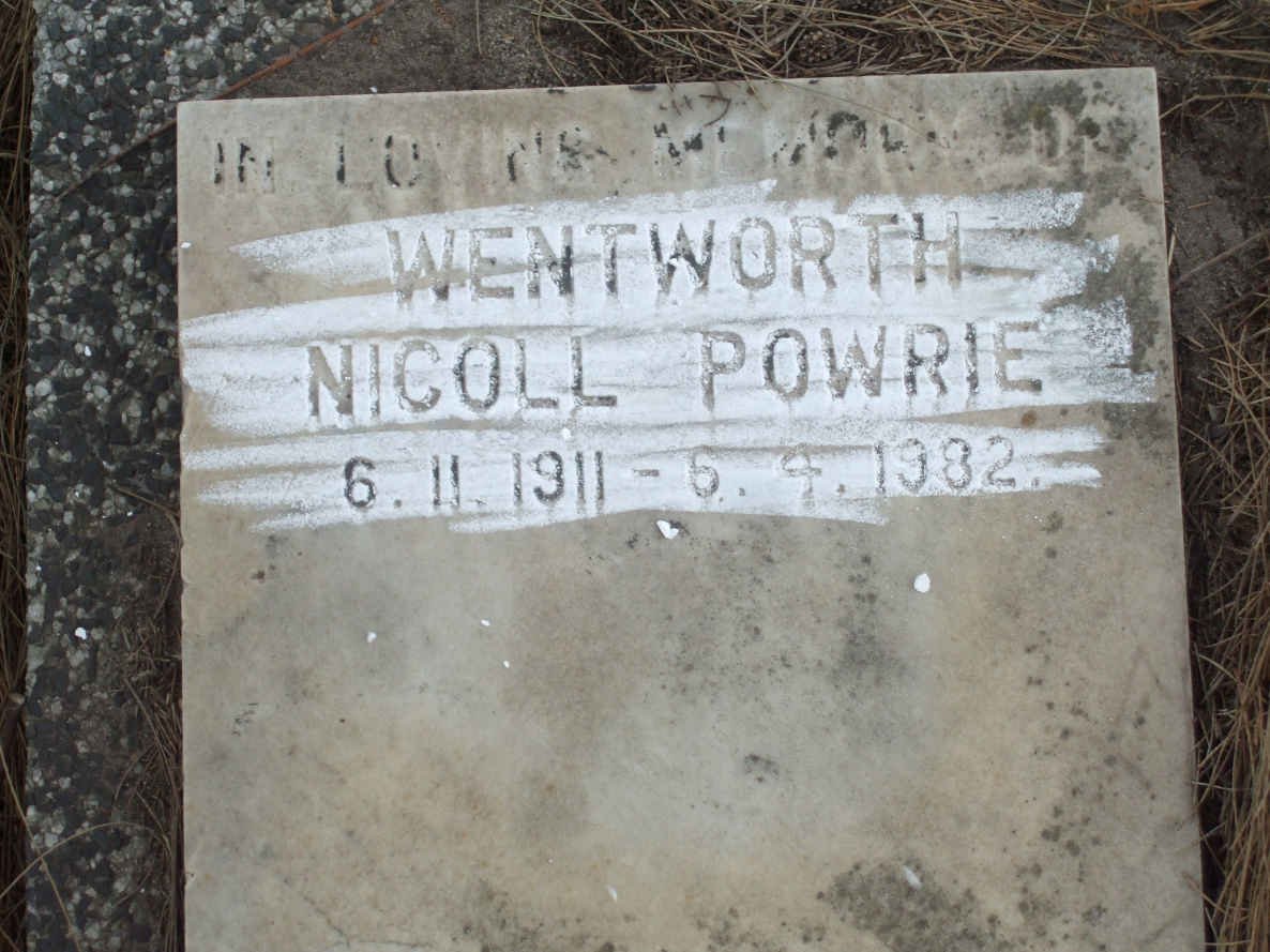 WENTWORTH Nicoll Powrie 1911-1982