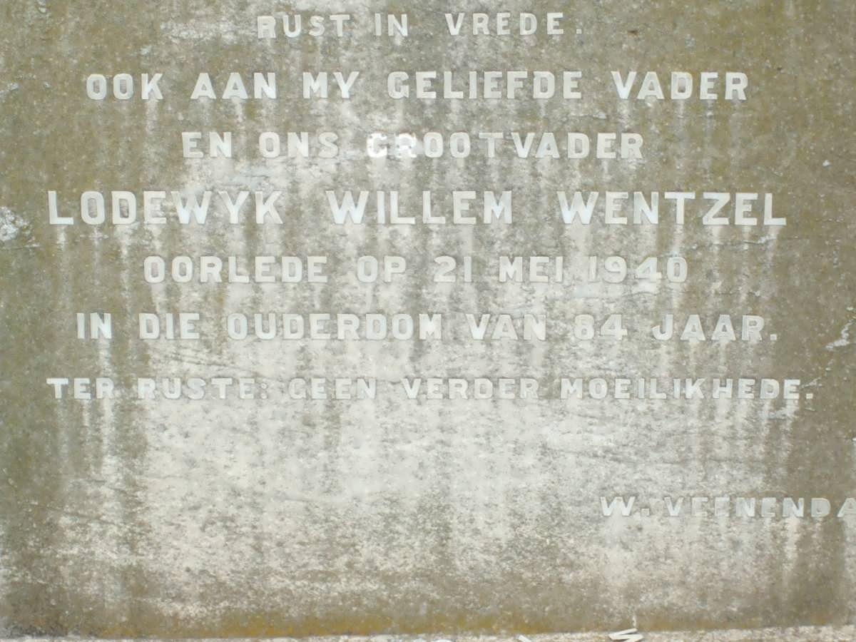 WENTZEL Lodewyk Willem -1940