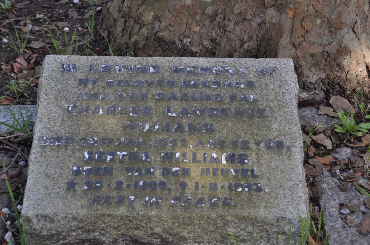 WILLIAMS Charles Lawrence -1952 &amp; Bertha VAN DEN HEUVEL 1899-1983