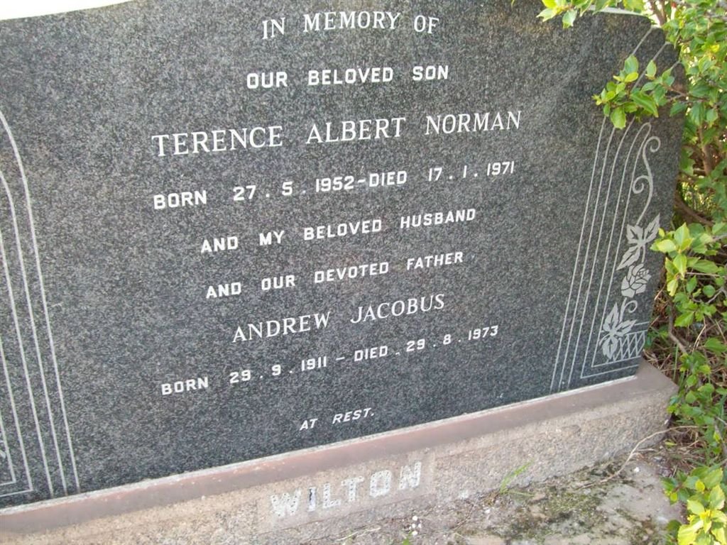 WILTON Andrew Jacobus 1911-1973 :: WILTON Terence Albert Norman 1952-1971