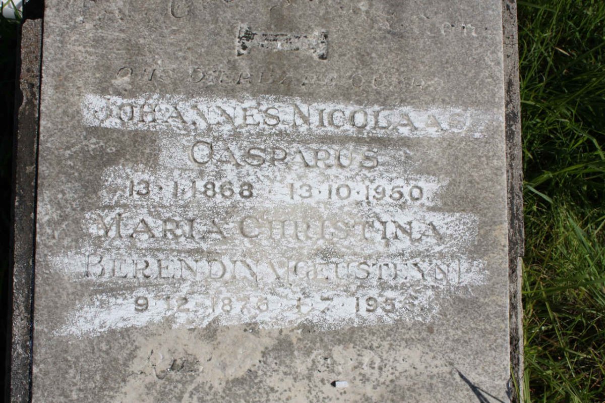 WIT Johannes Nicolaas Casparus, de 1868-1950 &amp; Maria Christina Berendina STEYN 1876-1956
