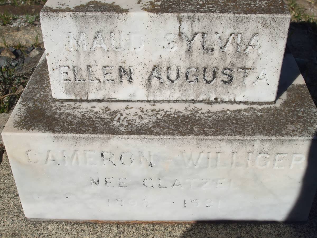 WILLIGER Maud Sylvia Ellen Augusta, CAMERON nee GLATZEN ??-??