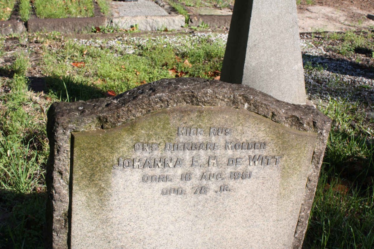 WITT Johanna E.H., de -1951