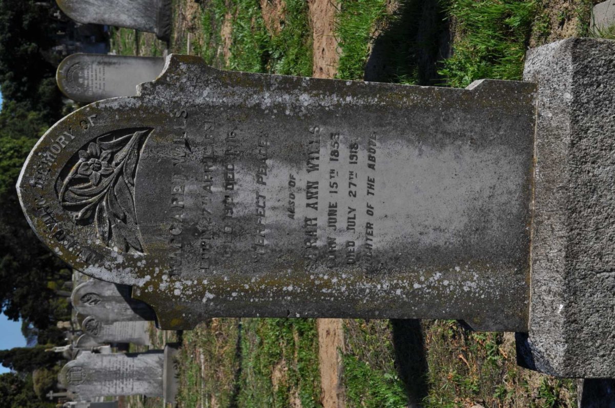 WILLS Margaret 1831-1916 :: WILLS Sarah Ann 1853-1918