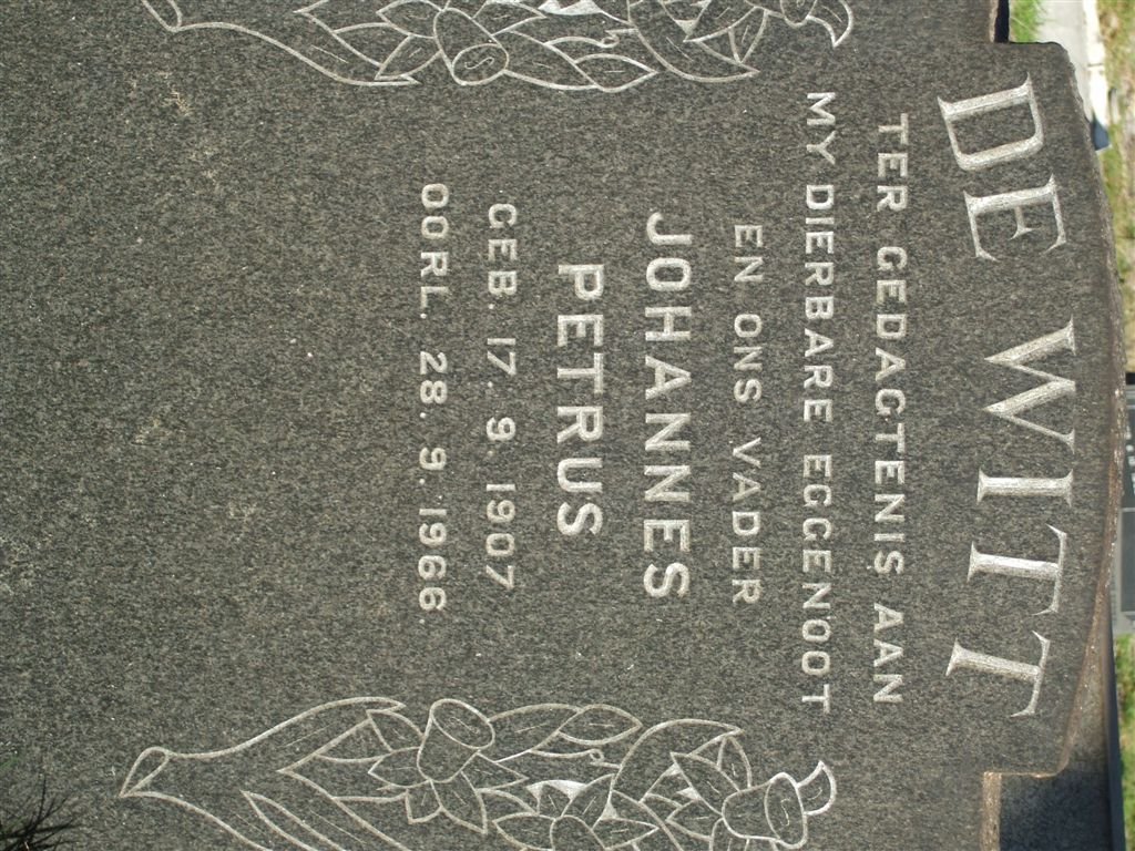 WITT Johannes Petrus, de 1907-1966