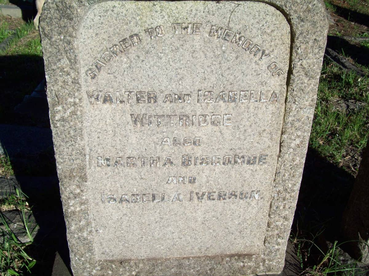 WITTRIDGE Walter &amp; Isabella :: BISCOMBE Martha :: IVERSON Isabella