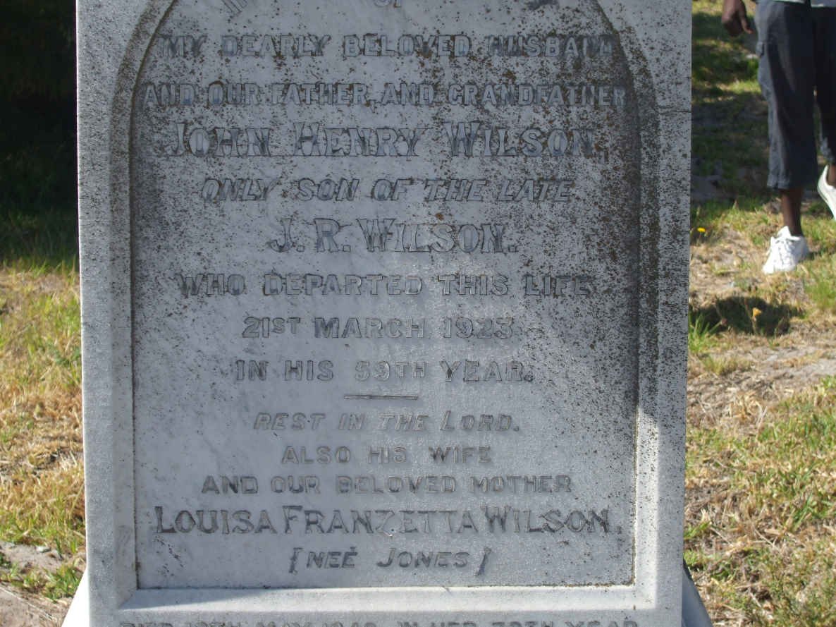 WILSON John Henry -1923 &amp; Louisa Franzetta JONES -1949