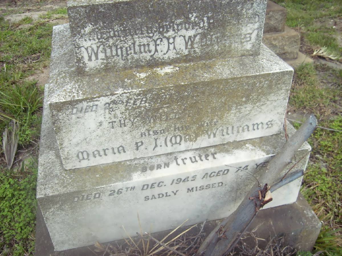 WILLIAMS Wilhelm F.H. ?? &amp; Maria P.J. TRUTER -1945