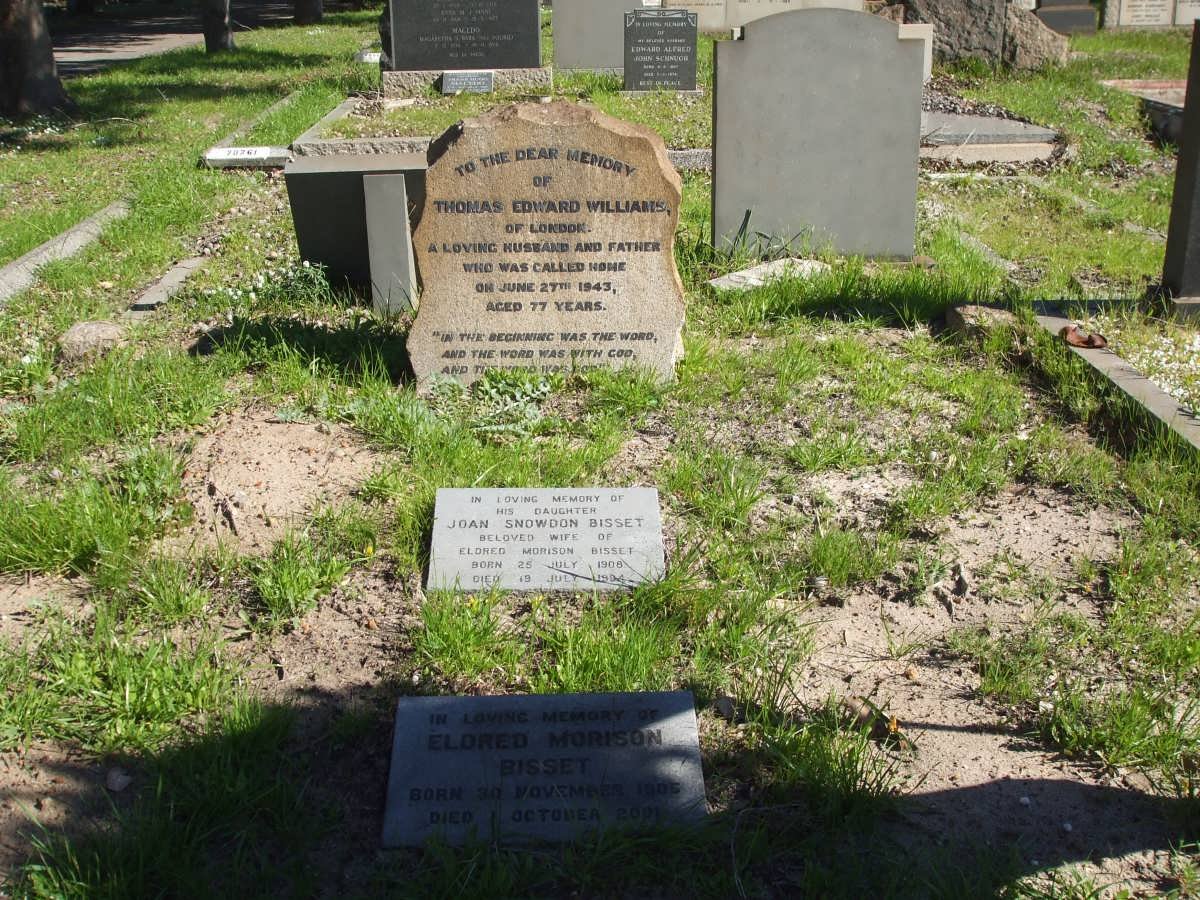 WILLIAMS Thomas Edward -1943 :: BISSETT Eldred Morison 1905-2001 &amp; Joan Snowdon 1908-1994