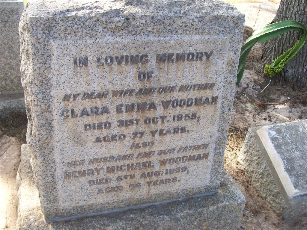 WOODMAN Henry Michael -19?9 &amp; Clara Emma -1955