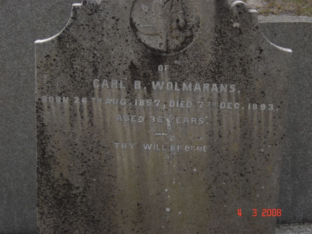 WOLMARANS Carl B. 1857-1893