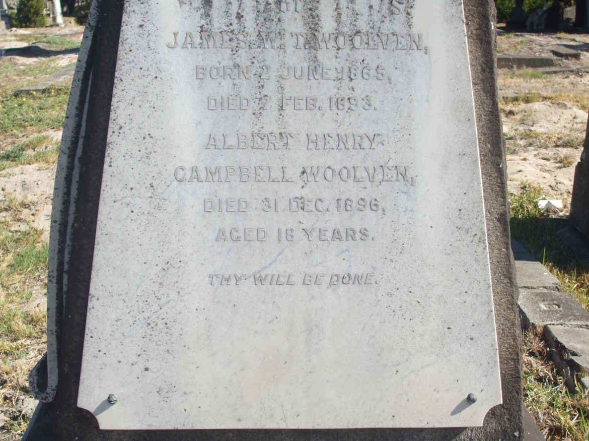 WOOLVEN James W. 1865-1893 :: WOOLVEN Albert Henry -1896