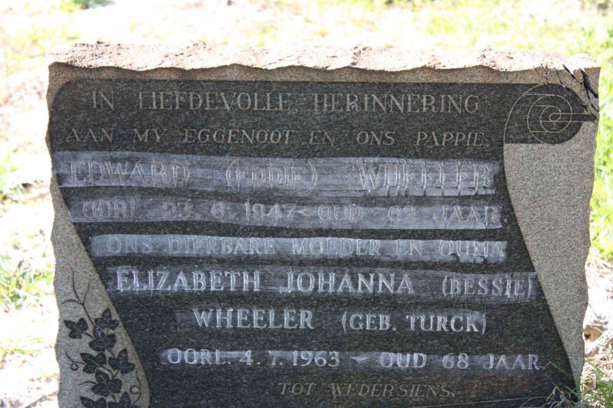 WHEELER Edward -1947 &amp; Elizabeth Johanna TURCK -1963