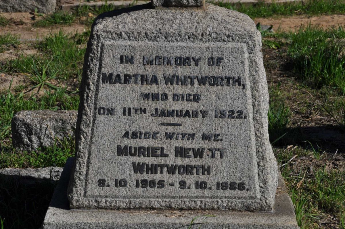 WHITWORTH Martha -1922 :: WHITWORTH Muriel Hewitt 1905-1986