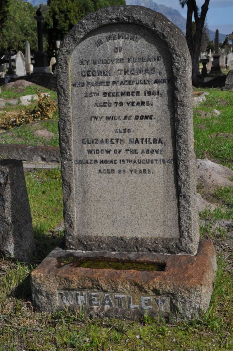 WHEATLEY George Thomas -1941 &amp; Elizabeth Matilda -1947