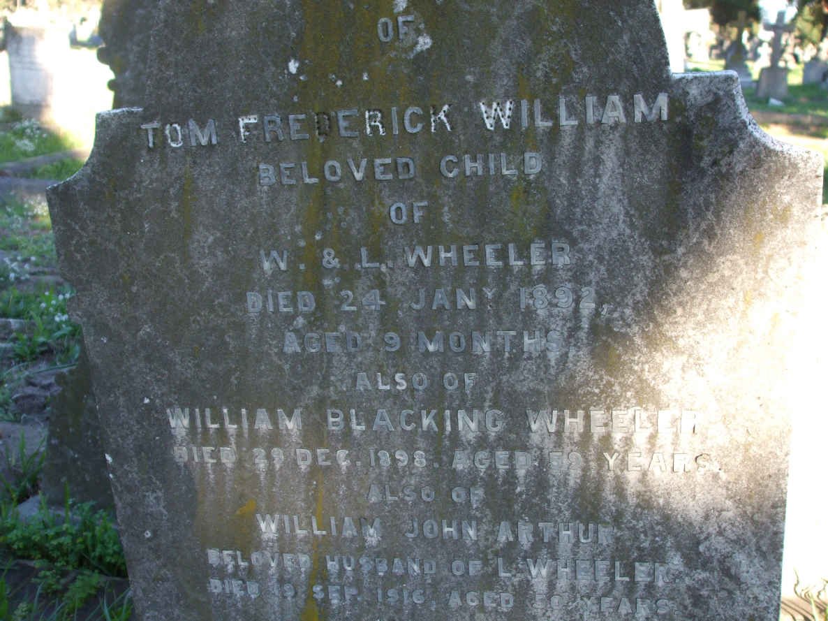 WHEELER Tom Frederick -1892 :: WHEELER William Blacking -1898