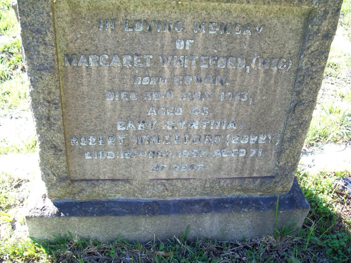 WHITEFORD Margaret nee COWAN -1933 :: WHITEFORD Cynthia :: WHITEFORD Robert -1937