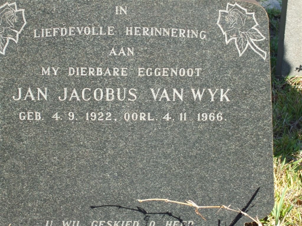 WYK Jan Jacobus, van 1922-1966
