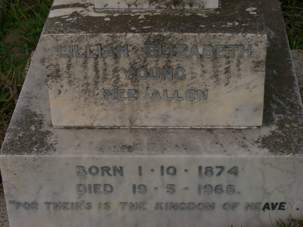 YOUNG Lillian Elizabeth nee ALLEN 1874-1968