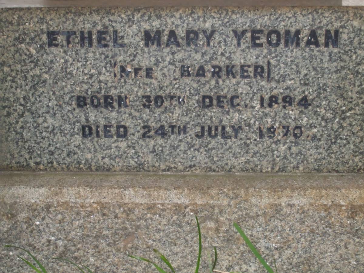 YEOMAN Ethel Mary nee BARKER 1894-1970