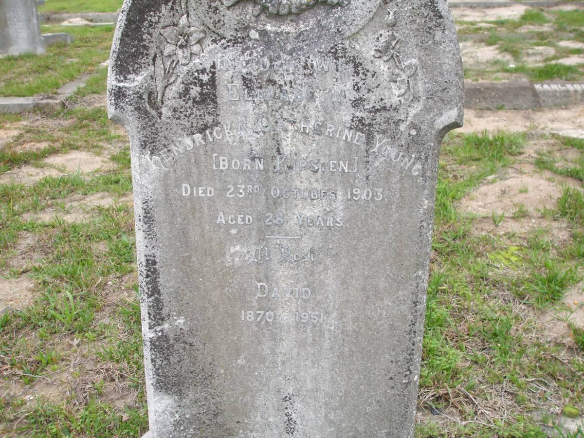 YOUNG David 1879-1951 &amp; Hendricka Catherine  KIRSTEN -1903