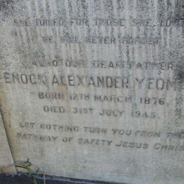 YEOMANS Enock Alexander 1876-1945
