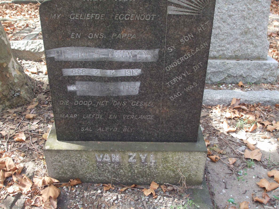 ZYL Petrus Gideon, van 1913-1952