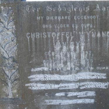 ZYL Christoffel Wynand, van 1892-1955 &amp; Gerrie Magdalena DE JONCK ?-196?