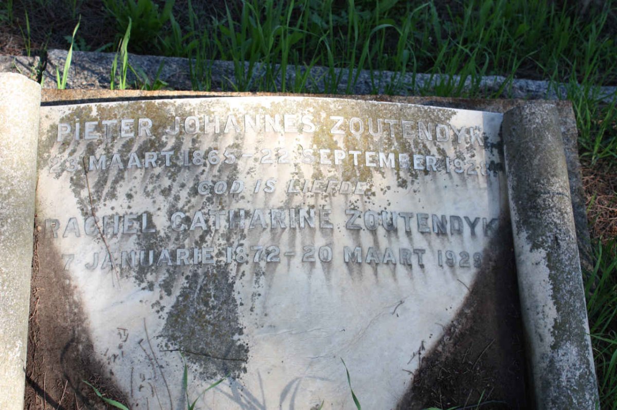 ZOUTENDYK Pieter Johannes 1865-1928 &amp; Rachel Catharine 1872-1929