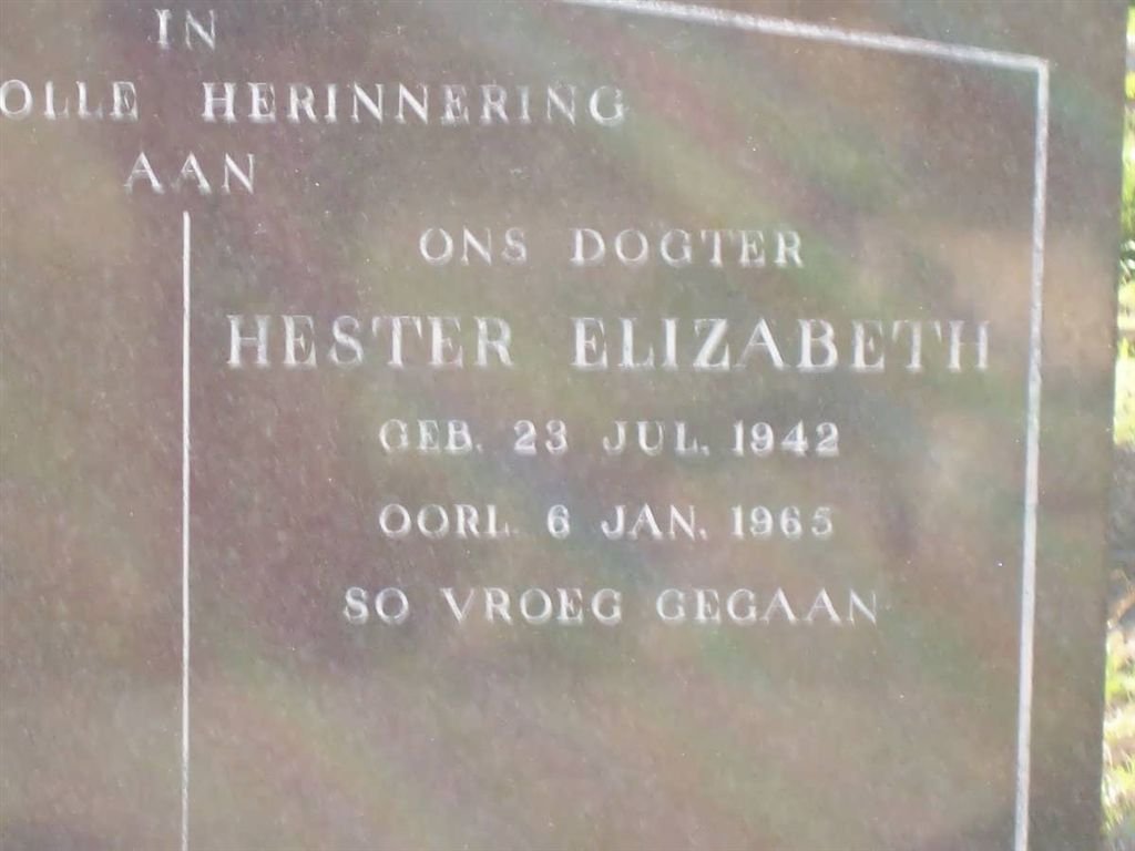 ZYL Hester Elizabeth, van 1942-1965[2]