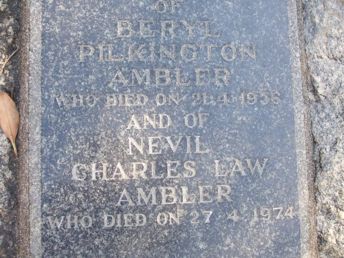 AMBLER Neville Charles Law -1974 &amp; Beryl Pilkington -1956