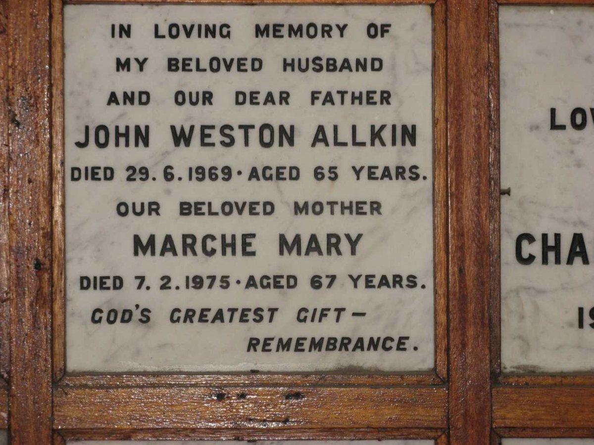 ALLKIN John Weston -1969 &amp; Marche Mary-1975