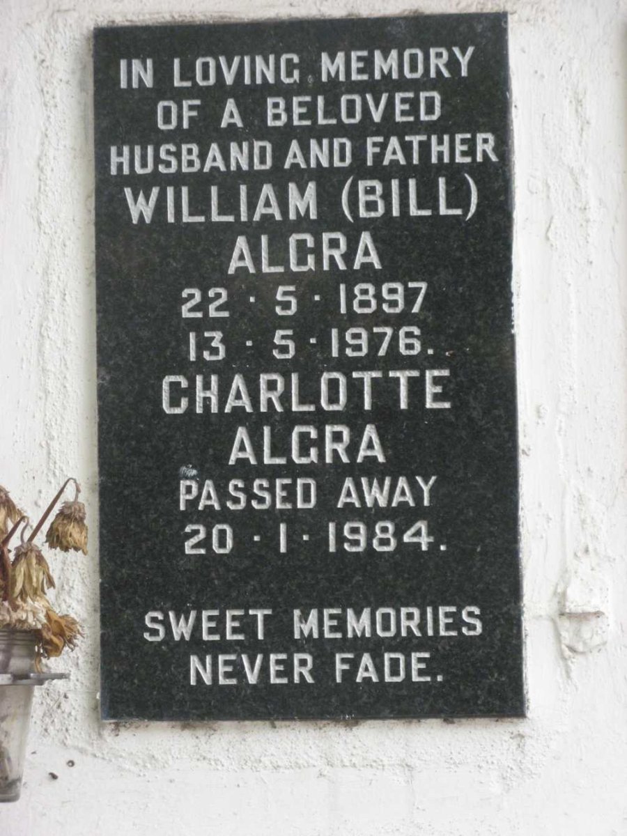 ALGRA William 1897-1976 &amp; Charlotte -1984