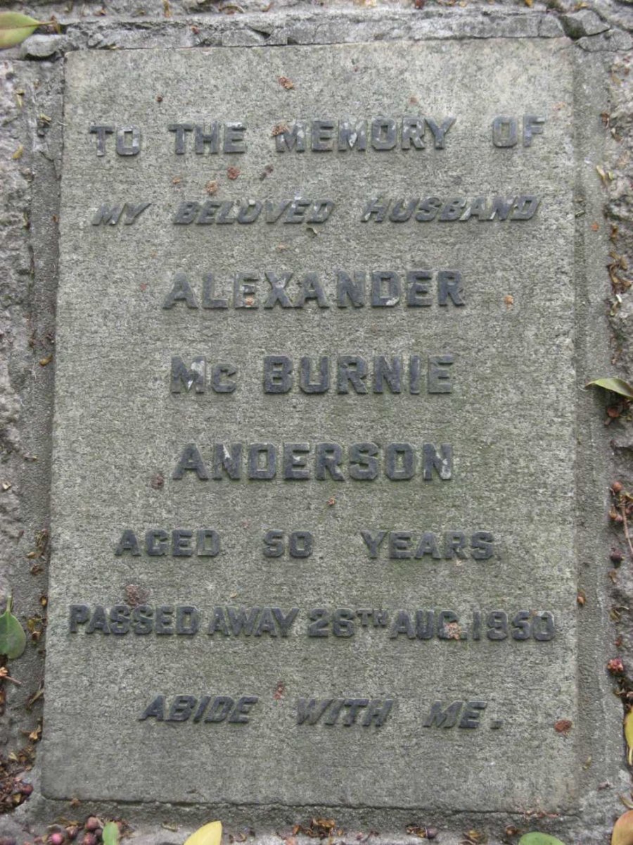 ANDERSON Alexander McBurnie -1950