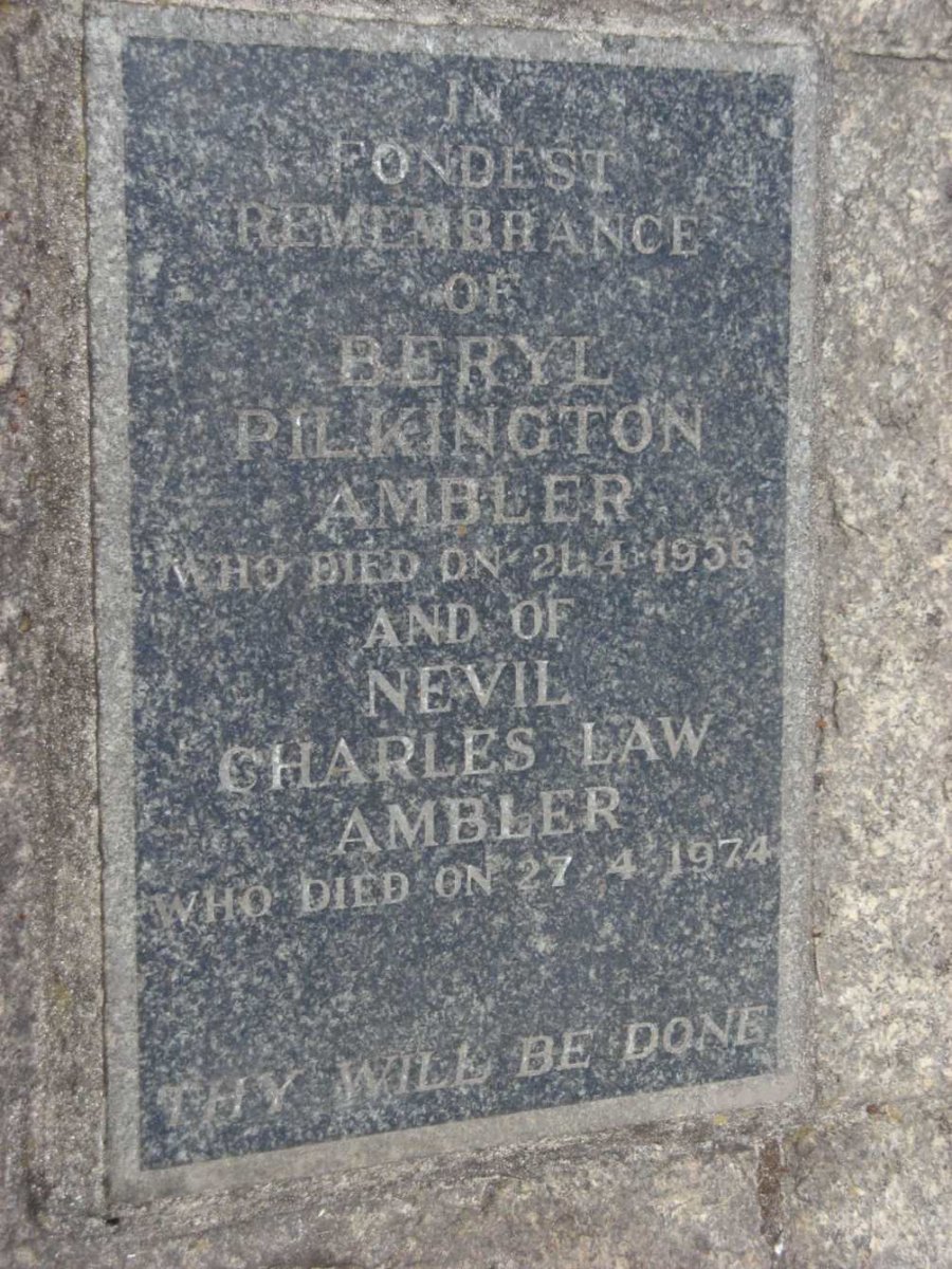 AMBLER Nevil Charles Law -1974 &amp; Beryl Pilkington -1956