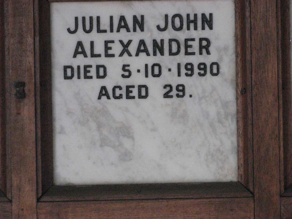 ALEXANDER Julian John -1990