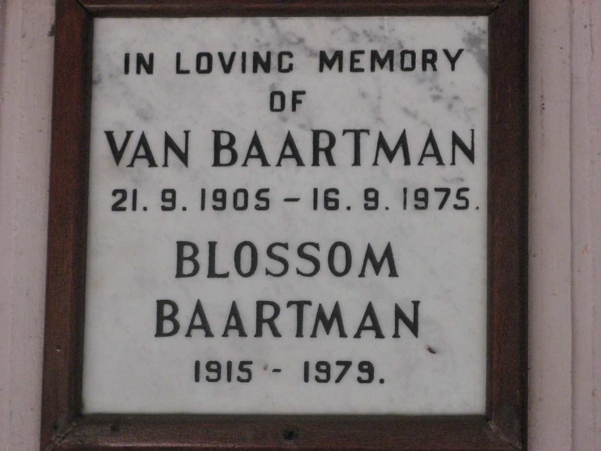 BAARTMAN Van 1905-1975 &amp; Blossom 1915-1979