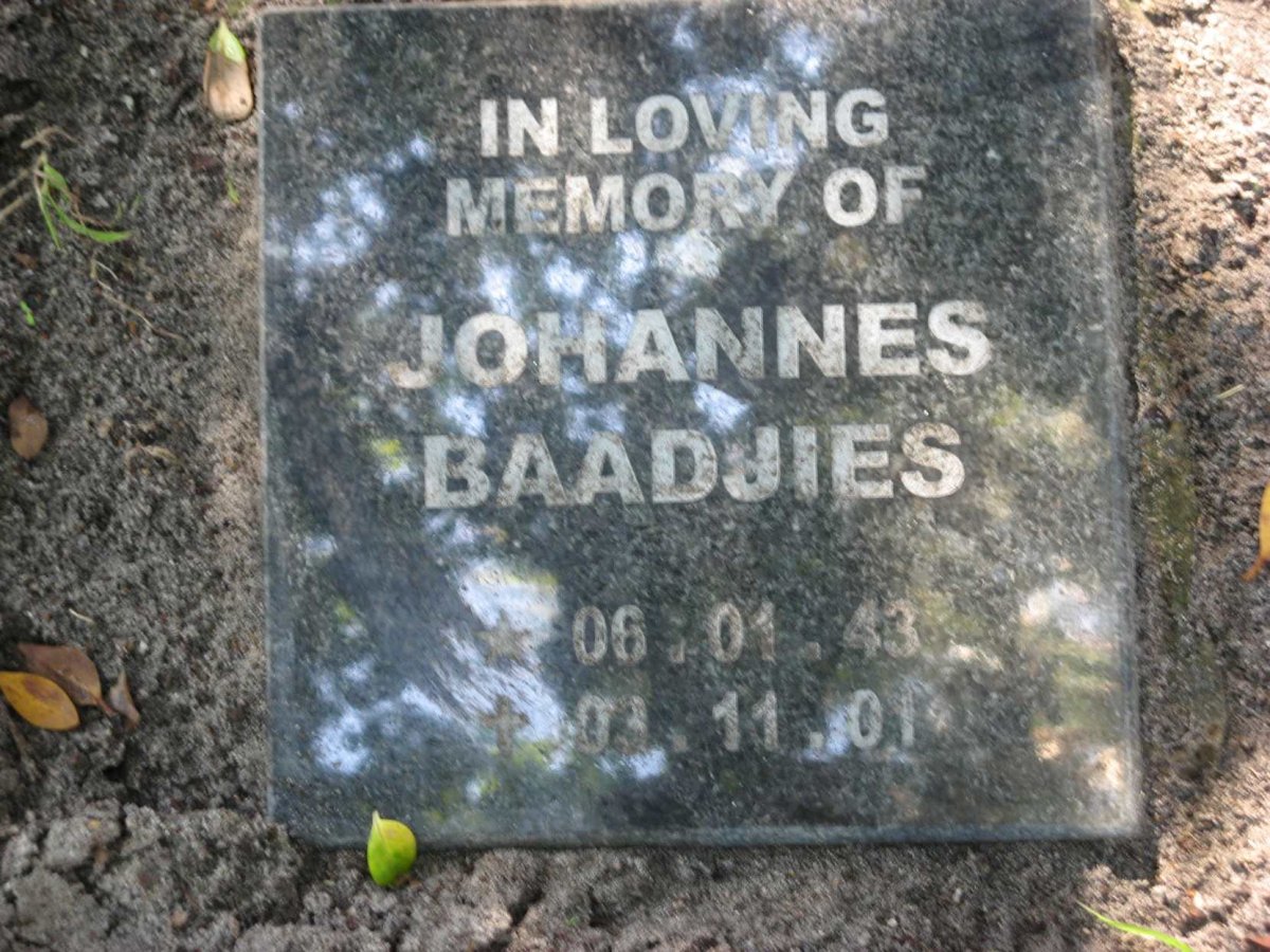 BAADJIES Johannes 1943-2001
