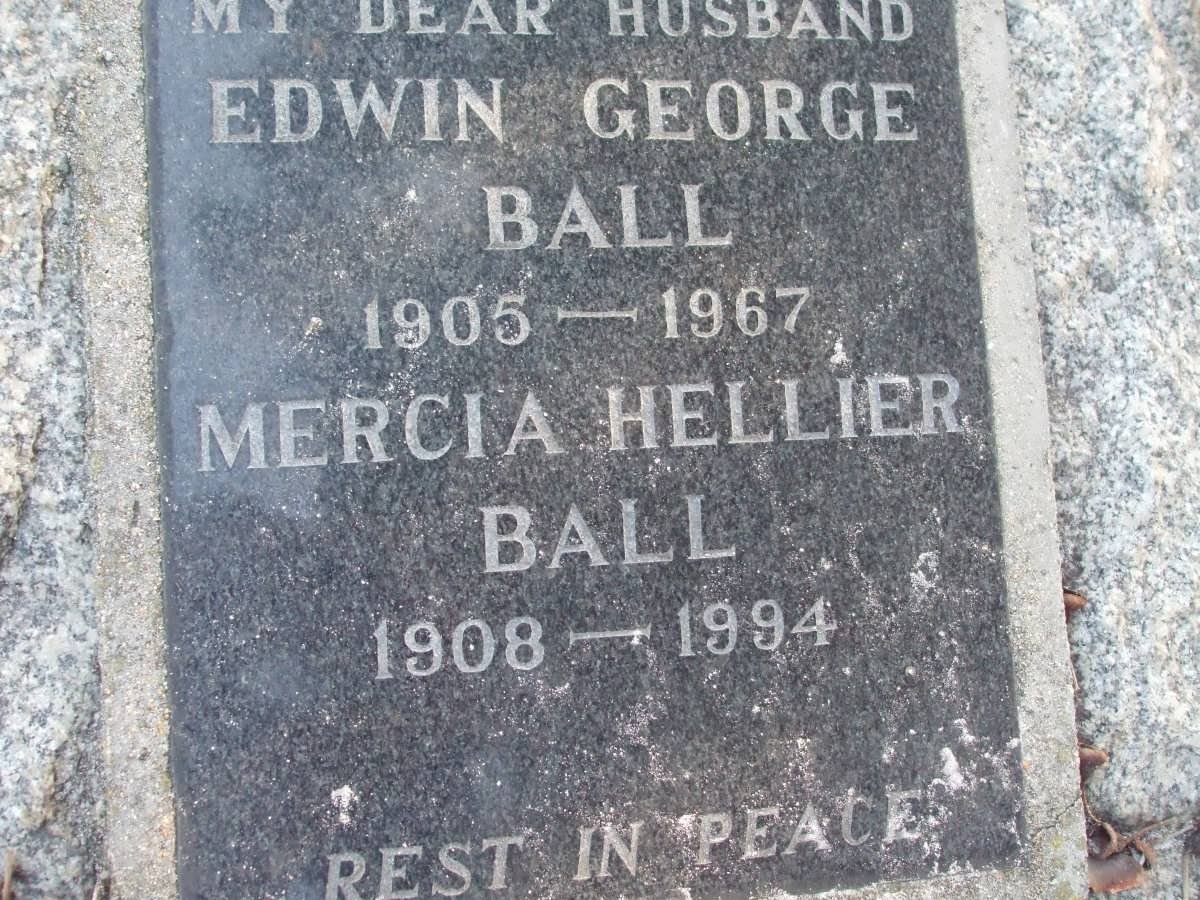 BALL Edwin George 1905-1967 &amp; Mercia Hellier 1908-1994