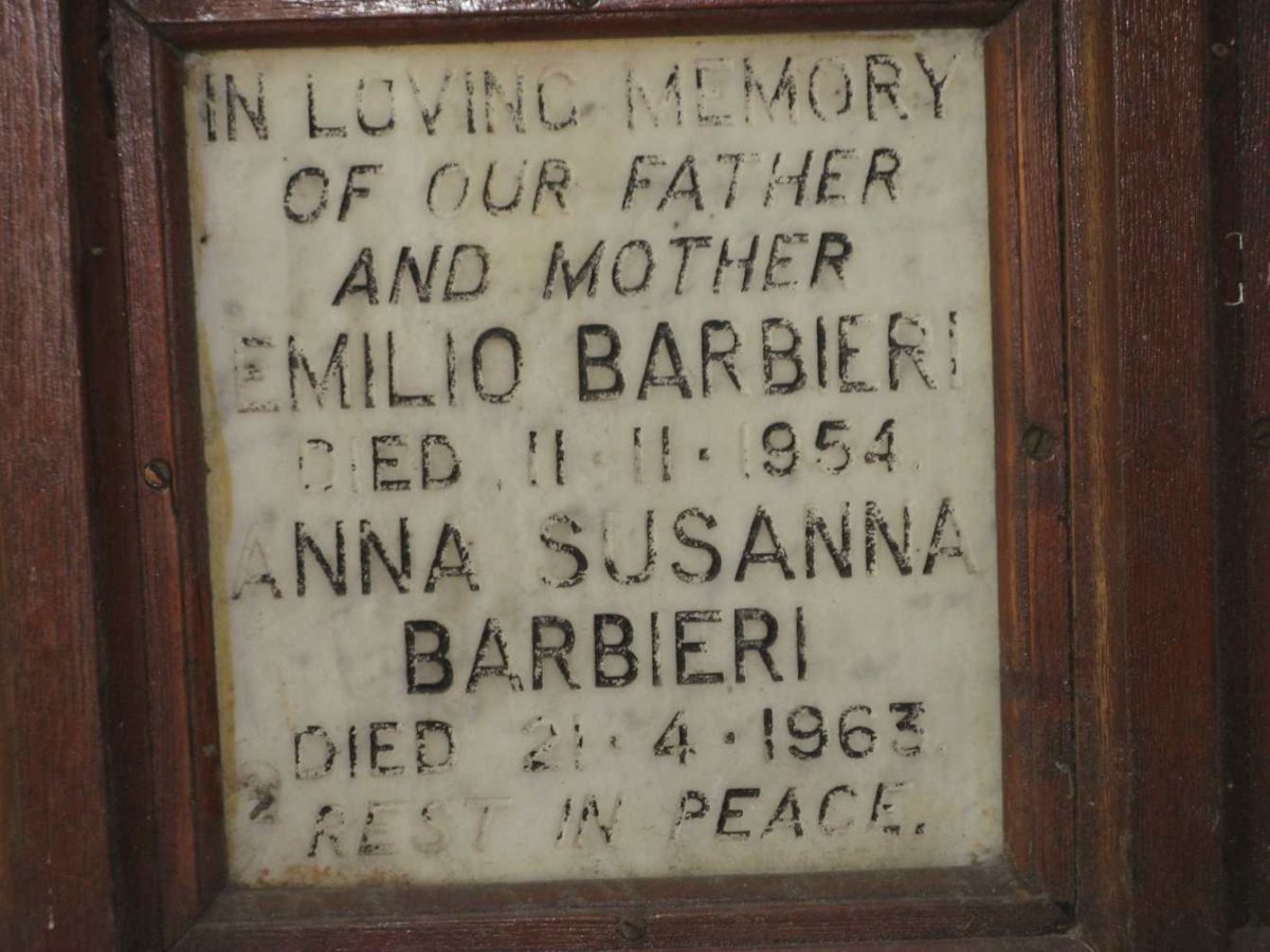 BARBIERI Emilio -1954 &amp; Anna Susanna -1963