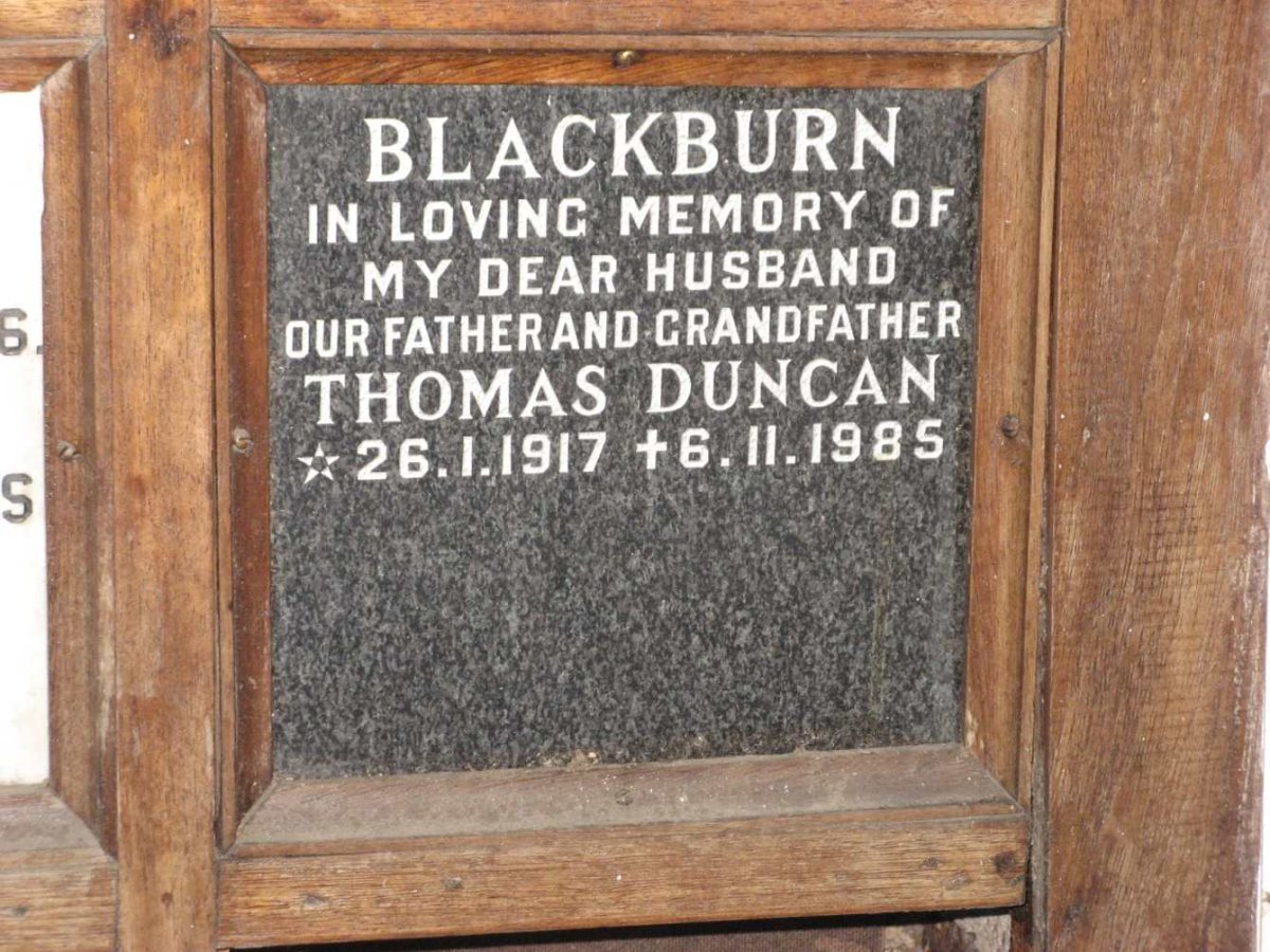 BLACKBURN Thomas Duncan 1917-1985