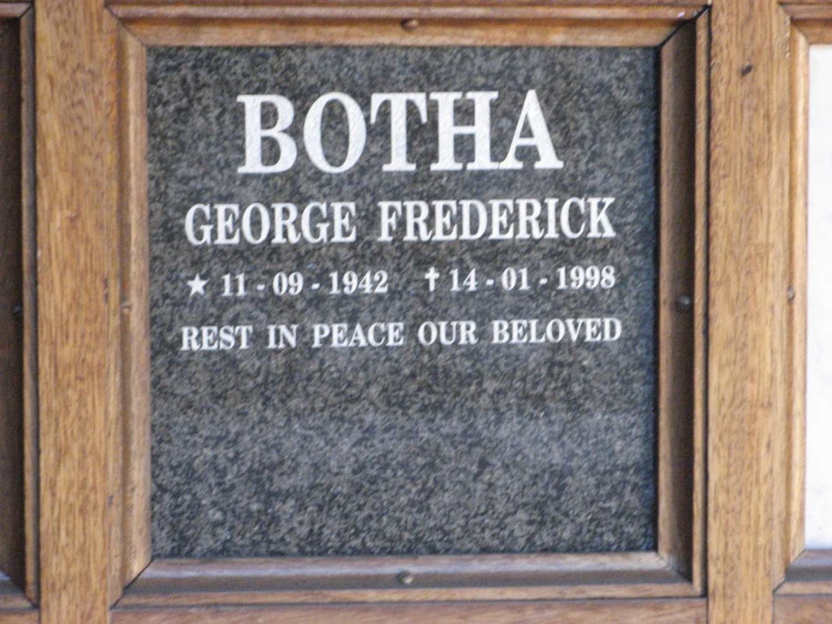 BOTHA George Frederick 1942-1998