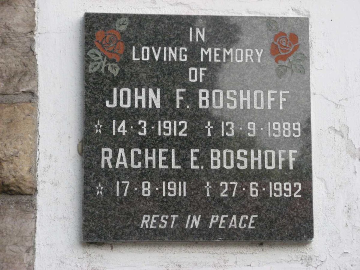 BOSHOFF John F. 1912-1989 &amp; Rachel E. 1911-1992