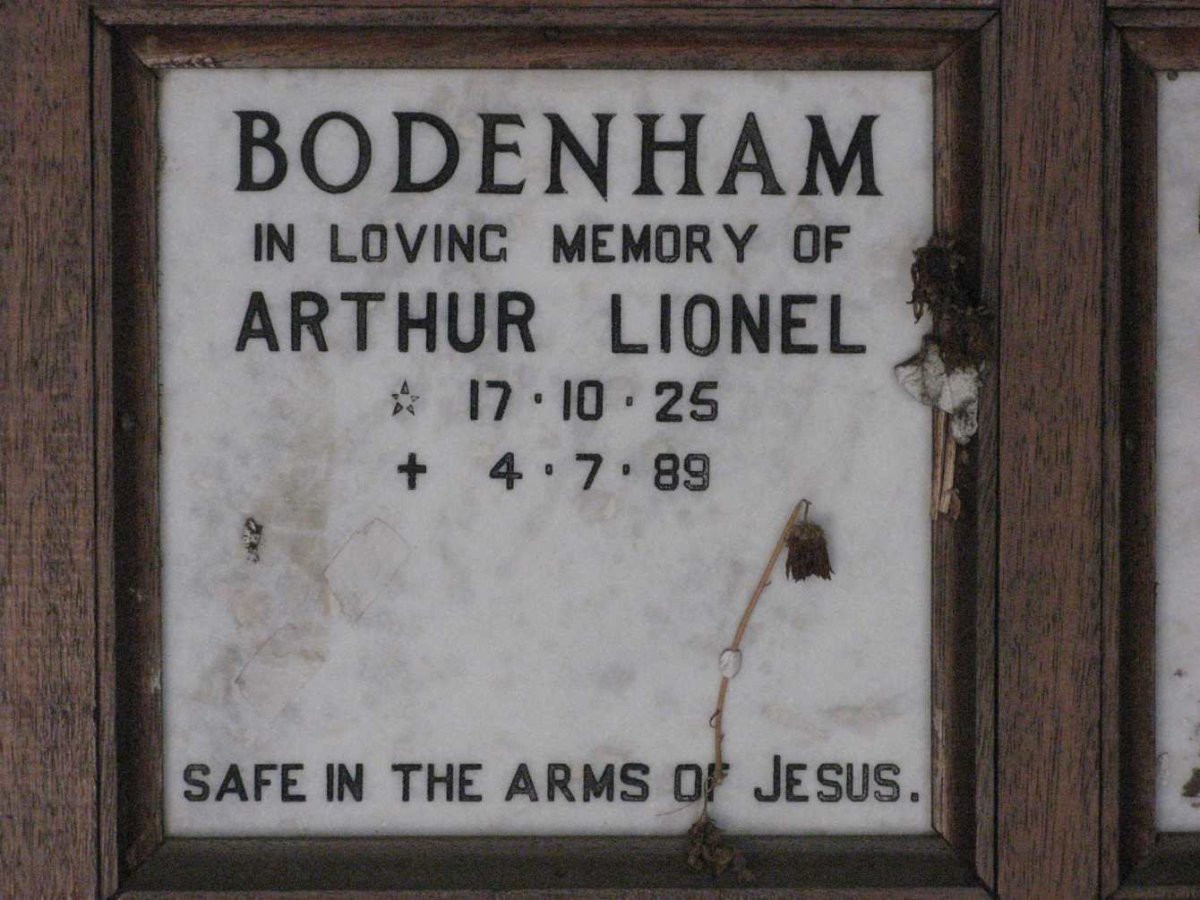 BODENHAM Arthur Lionel 1925-1989