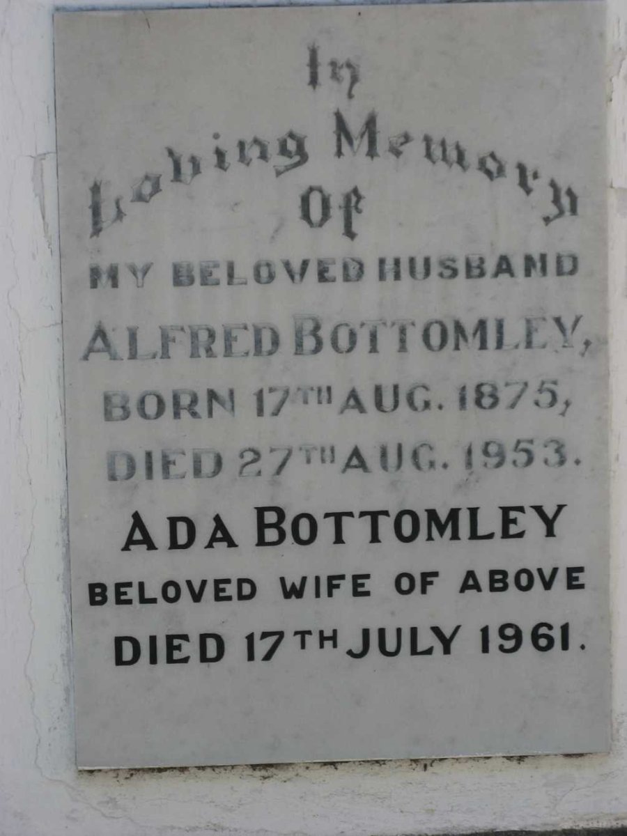 BOTTOMLEY Alfred 1875-1953 &amp; Ada -1961