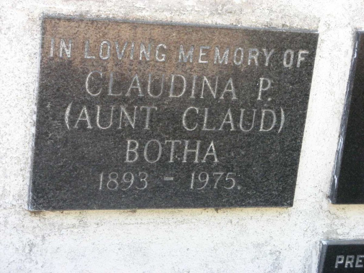 BOTHA Claudina P. 1893-1975
