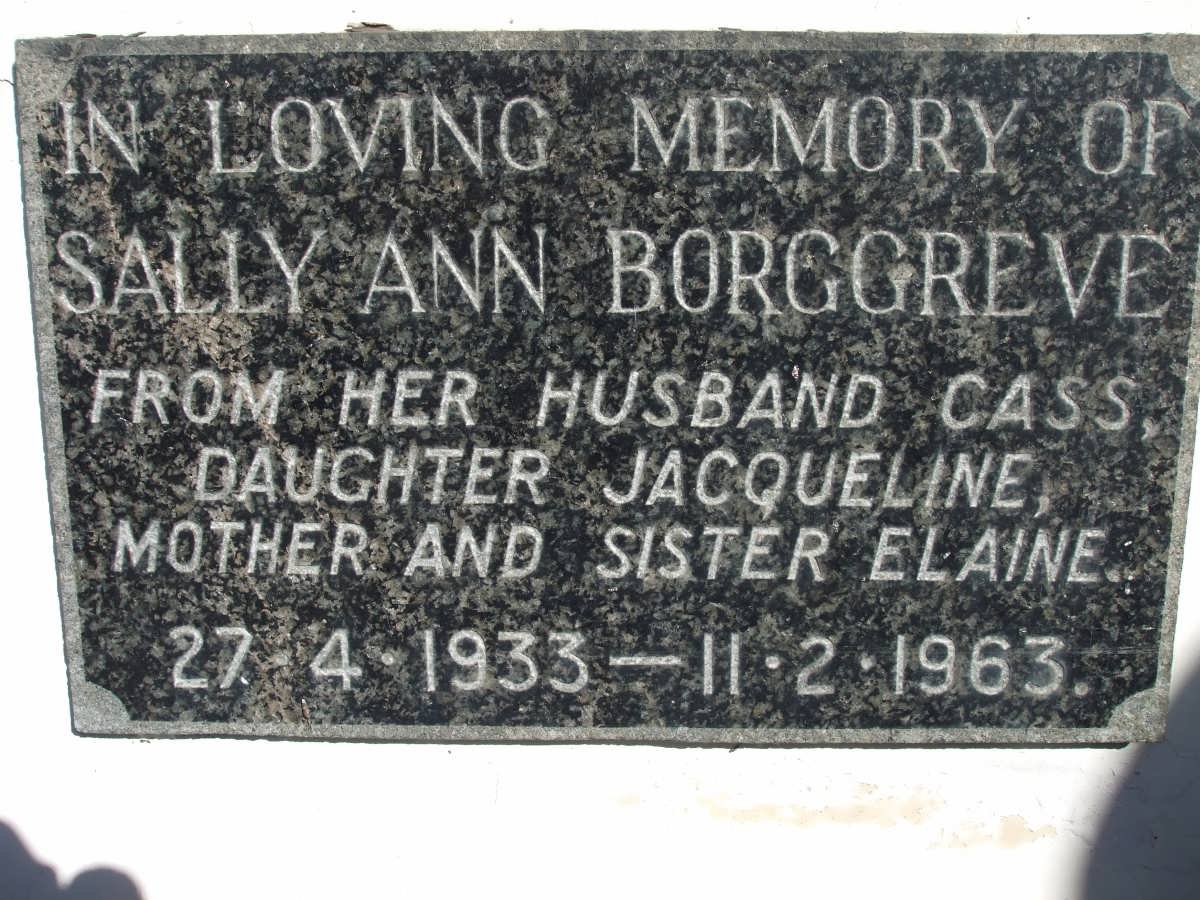 BORGGREVE Sally Ann 1933-1963