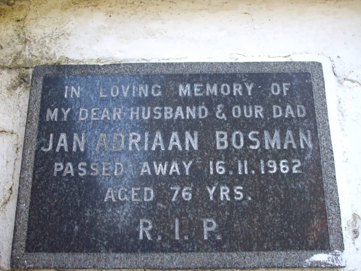 BOSMAN Jan Adriaan -1962
